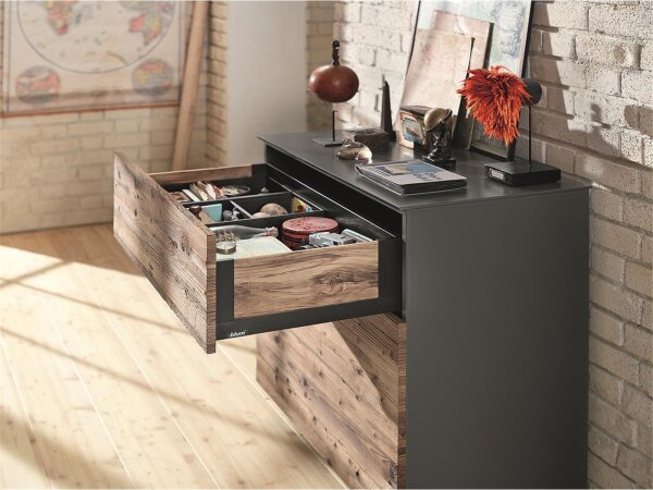blum LEGRABOX free Zarge C=177mm, NL=350-650 mm, carbonschwarz matt, inkl. Boxcover
