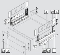 blum LEGRABOX free Zarge C=177mm, NL=350-650 mm, Inox, inkl. Boxcover