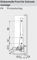 378M4504SG TANDEMBOX intivo/antaro Spülenzarge, Höhe M=83 mm, seidenweiß, NL=500mm, li/re