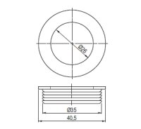 B224 Einlassgriff Muschelgriff rund, D 40/26 mm, Chrom...