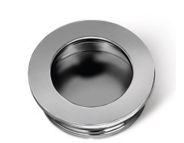 Einlassgriff Muschelgriff D 40/26 mm, Chrom poliert/Chrom matt/Aluminium, rund Aluminiumoptik