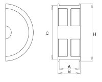 I-3250 didheya Schiebetür-Griffmuschel H=100...