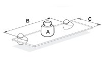DP0105 Bodenhalter-Set groß 105mm Edelstahl...