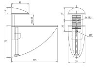 DP0105 Bodenhalter-Set groß 105mm Edelstahl Finish/Chrom poliert