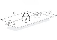 SP0075 Bodenhalter-Set mittel 75mm Edelstahl Finish/Chrom poliert
