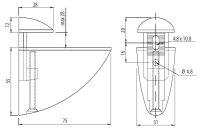 SP0075-06 Bodenhalter-Set mittel 75mm Edelstahl Finish