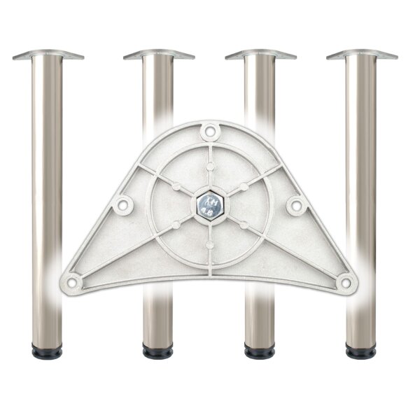 109891 Set Tischbeine 870mm Konus D=80mm Edelstahl Finish