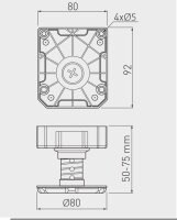 MLA-50-75 Sockelfuß ML für Höhe 50-75mm,...