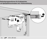 Komplett-Set Aventos HK top Hochklappe, LF=420-9000, für SERVO-DRIVE geeignet, Schrauben