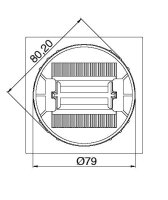 Kabeldurchlass Zamak Chrom poliert/Edelstahlfinish/Aluminiumoptik 80mm