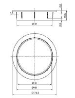 Kabeldurchlass Edelstahl Finish 61mm