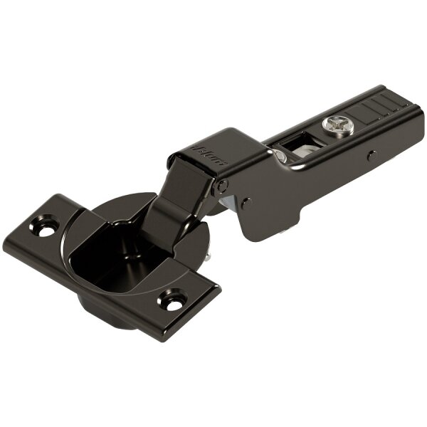 70T3650OX CLIP top Standardscharnier 110°, gekröpft, ohne Feder, Topf, Schrauben, onyxschwarz