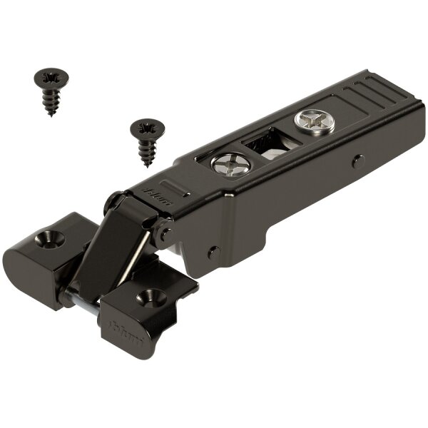 70T950A.TLOX onyx CLIP top Alurahmenscharnier 95°, Eckanschlag, ohne Feder, Topf: Schrauben, onyxschwarz
