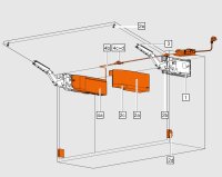 22K2700 ECS AVENTOS HK top Hochklappe, Kraftspeicher, LF=1730-5200 (bei 2 Stück), für SERVO-DRIVE geeignet, Schrauben, eclipseschwarz