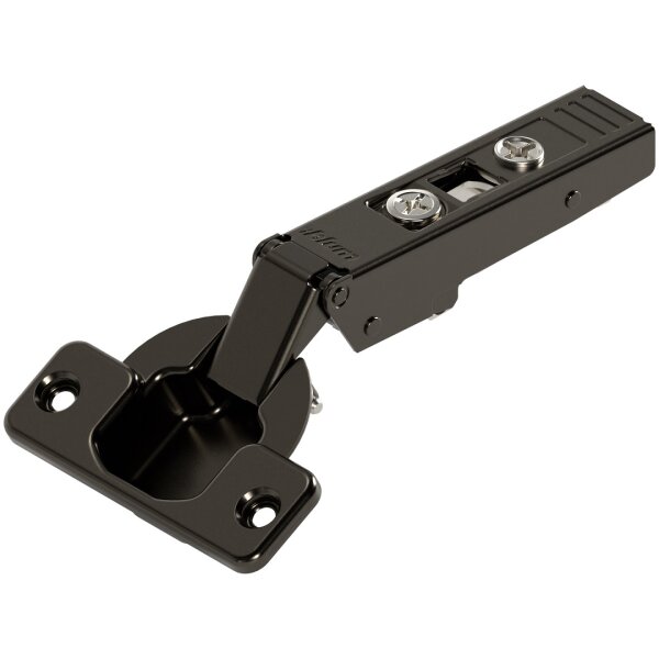 70T5550.TLOX CLIP top Standardscharnier 120°, Eckanschlag, ohne Feder, Topf: Schrauben, onyxschwarz