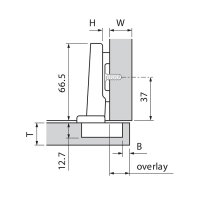 70T5550.TLOX CLIP top Standardscharnier 120°,...