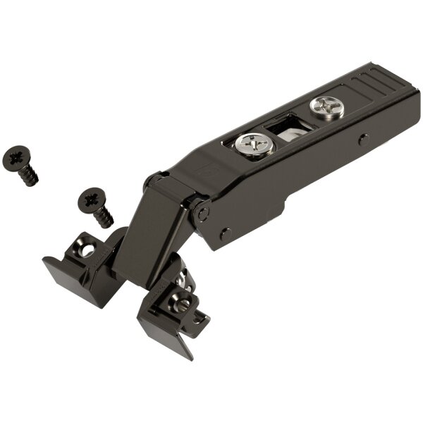 72T550A.TL onyx CLIP top Alurahmenscharnier 120°, Eckanschlag, ohne Feder, Topf: Schrauben