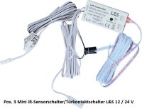 Set LED Band Octopus Slim Line für 1-flüglien Schrank 3000mm inkl. Trafo und Türkontaktschalter