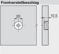 295.1000 Frontverstellbeschlag zum Einpressen