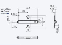 MS22.024 Push Latch zum Anschrauben, grau, Hub 20mm,...