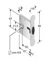 I-3250/1 didheya Rundes Schloß für Schiebetüren Edelstahl matt
