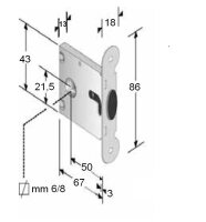 I-4250/1 didheya Eckiges Schloß für Schiebetüren Edelstahl matt