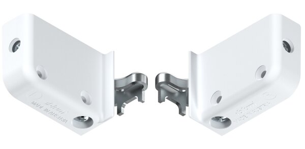48N0510.02 /03 Set Schrankaufhänger, links/rechts, zum Schrauben, weiß RAL 9001