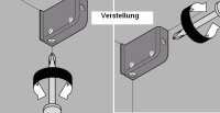 48N0510.02 /03 Set Schrankaufhänger, links/rechts, zum Schrauben, weiß RAL 9001