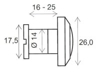 8540.112 180° TÜRSPION ø 14mm Messing