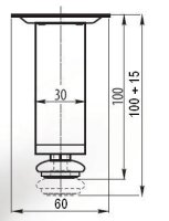 3100.236 Möbelfuß 100mm Chrom poliert D=30mm