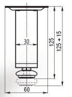 3125.236 Möbelfuß 125mm Chrom poliert D=30 mm