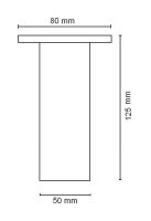 5125.218 Möbelfuß 125mm cremeweiß RAL 9001 D=50mm