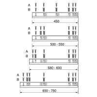 TANDEM plus Vollauszug, 50 kg, NL=500 mm mit Kupplungen, für TIP-ON