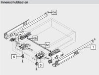 TANDEM Teilauszug 30 kg, NL=550 mm mit Kupplungen, für TIP-ON
