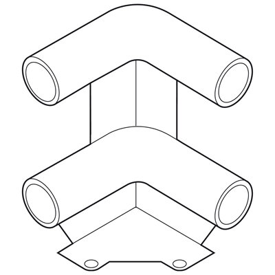 ZTU.00Z0 TANDEM/MOVENTO Tablareckstütze für zwei Relingstangen