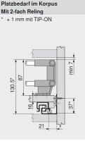 ZTU.00Z0 TANDEM/MOVENTO Tablareckstütze für zwei Relingstangen