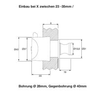 3913 MOBY Druckknopfschloss  Chrom poliert/Edelstahl Finish inkl Gehäuse