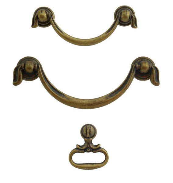 Liverpool Möbelgriff BA 64-96mm, Hängegriff, Antik Messing