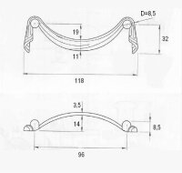 Eton Möbelgriff BA 64-96mm, Antik Messing