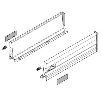 378K2702SA TANDEMBOX antaro Zarge K=115mm, NL=270mm, RAL 9006 weißaluminium