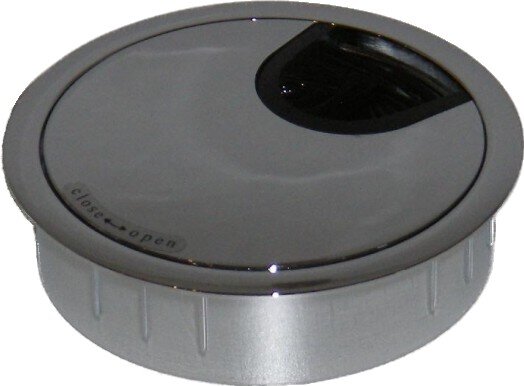 Zamak-Kabeldurchführung mit DREIKA-System, Ø 80mm, Chrom poliert