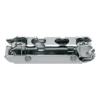 175H410Z CLIP Montageplatte, gerade (20/32 mm), 0 mm, Stahl, vormontierte Systemschrauben, HV: Exzenter, für Mittelanschlag