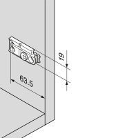 177H5430E CLIP Montageplatte, gerade (22/32 mm), 3 mm, Zink, EXPANDO, HV: Exzenter