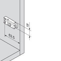 177H5130 CLIP Montageplatte, gerade (20/32 mm), 3 mm,...
