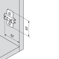 173L6100 CLIP Montageplatte, 0 mm, Stahl, Spax-Schrauben,...