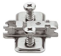 173L8100 CLIP Montageplatte, 0 mm, Stahl, vormontierte Systemschrauben, HV: Langloch