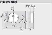 91M2680 MODUL Standardscharnier 100°, Mittelanschlag,...
