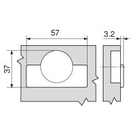 91M2680 MODUL Standardscharnier 100°, Mittelanschlag, Topf: Einpressen
