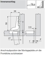 91M2750 MODUL Standardscharnier 100°, Innenanschlag,...