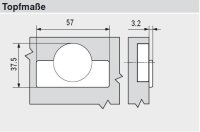 99B9550 MODUL BLUMOTION Stollenscharnier 95°, Topf: Schrauben